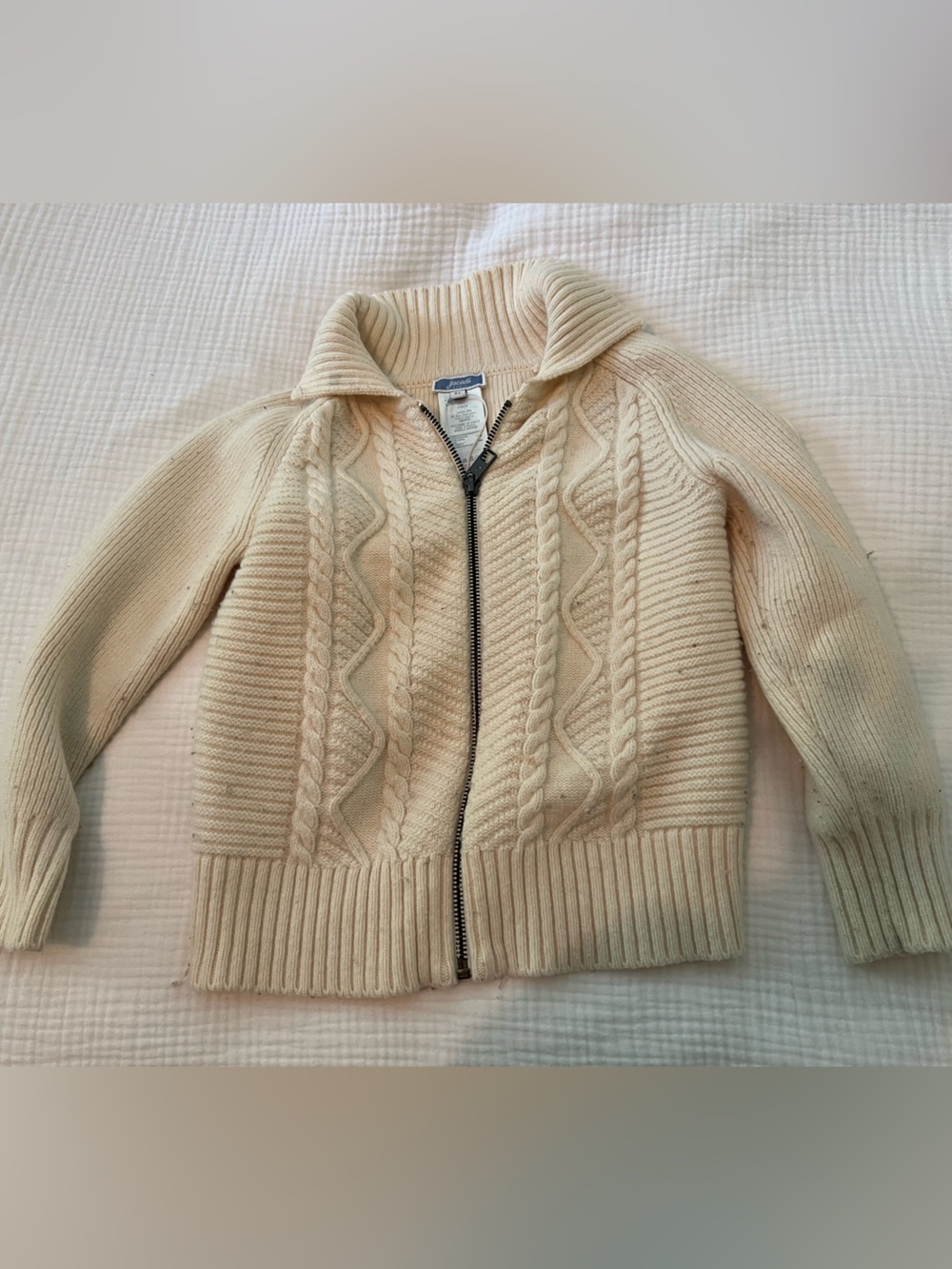 Jacadi Cream Knit Button Cardigan